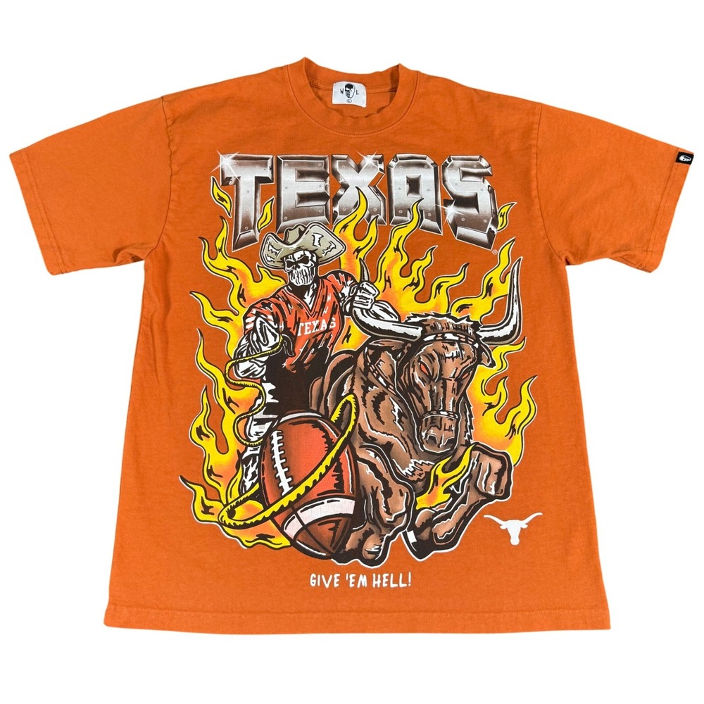 Warren Lotas Texas Men Large Give 'Em Hell Stadium Exclusive Graphic T-Shirt USA